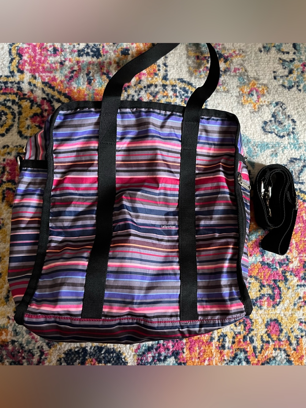 Lesportsac striped tote